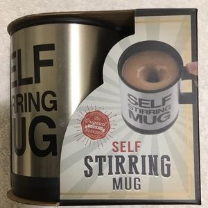 TWO NEW UNOPENED Self stirring coffee mug with spill resistant lid